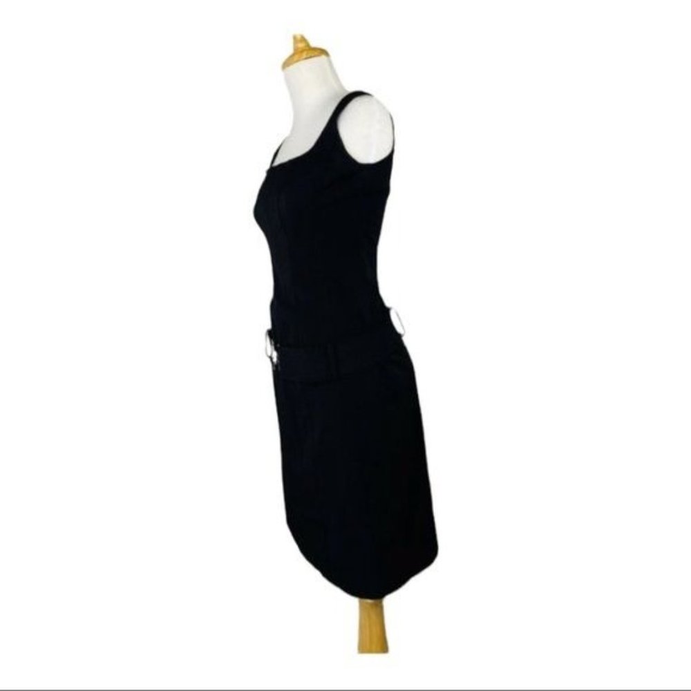 Ralph Lauren Sheath Drop Waist Belted  Dress Black Vintage 90s SZ 4 Plaid Label - Picture 6 of 9
